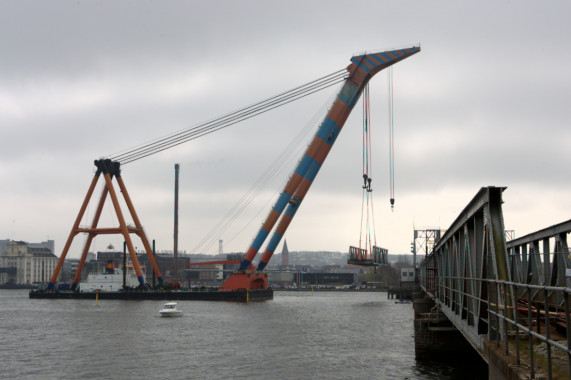 Jernbanebroen over Limfjorden Aalborg