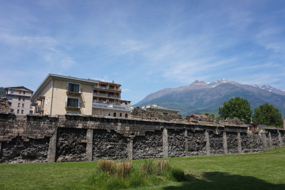 Ancient Roman walls in Aosta Aosta