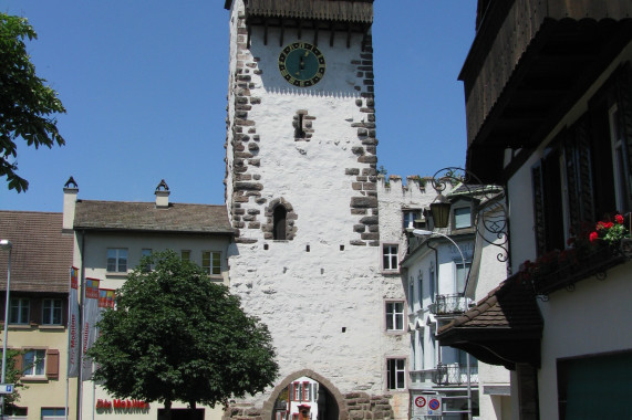 Stadtbefestigung (Stadtmauer mit -graben, Obertorturm, Kupfer- / Storchennestturm, Messer- / Diebsturm) Rheinfelden (Baden)